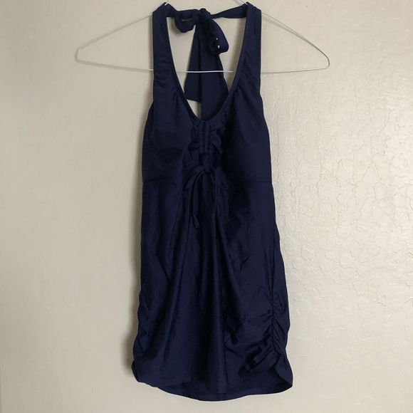 A Pea In The Pod Splendid Collections Blue Halter Tankini Top Womens Small - Picture 2 of 8